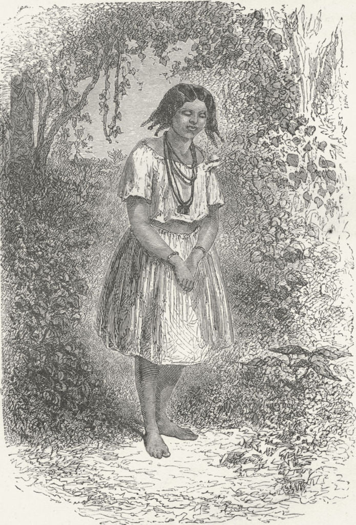 BRAZIL. Trombetas. Cafuzo Girl 1880 old antique vintage print picture
